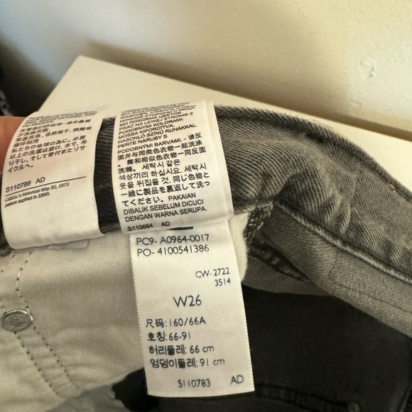 Levis Low Pro‎ Straight Gray Splatter Detail Denim Jeans Size 26 NEW - Picture 10 of 11